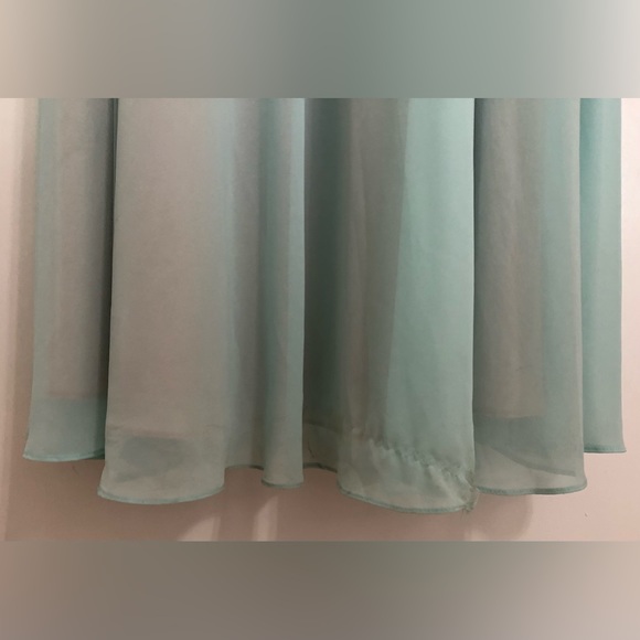 Mori Lee Madeline Gardner bridesmaid dress mint / nude lace and chiffon - Picture 7 of 12